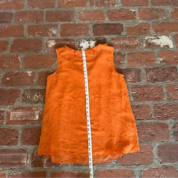 CAbi Orange Sprinkle Size M Top Double Layer Chiffon Sleeveless V-Neck blouse - Picture 14 of 16